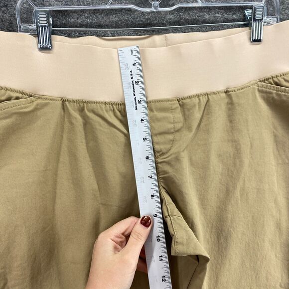 Old Navy Pants Women 12 Maternity Beige Mid Rise Pull On Elastic Waist Skinny - Picture 6 of 10